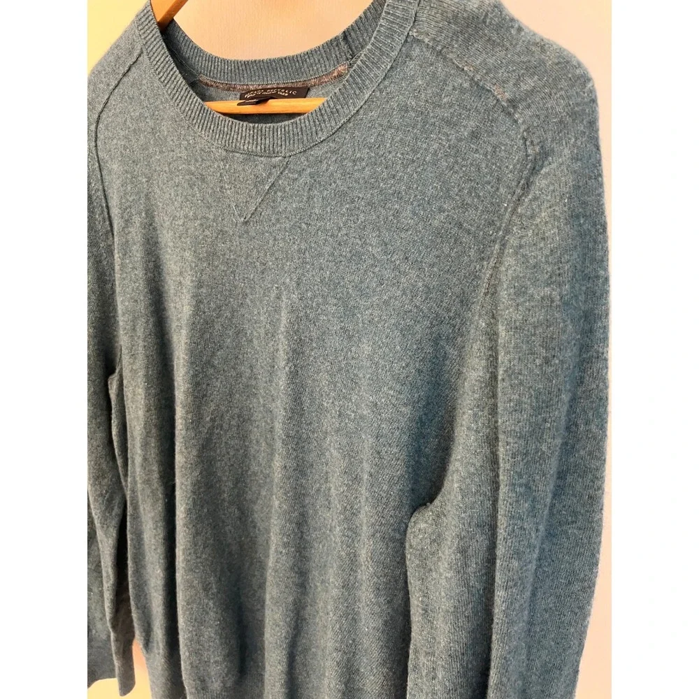 Banana Republic Mens Italian Yarn Wool Cashmere Blend Crewneck Sweater Teal L